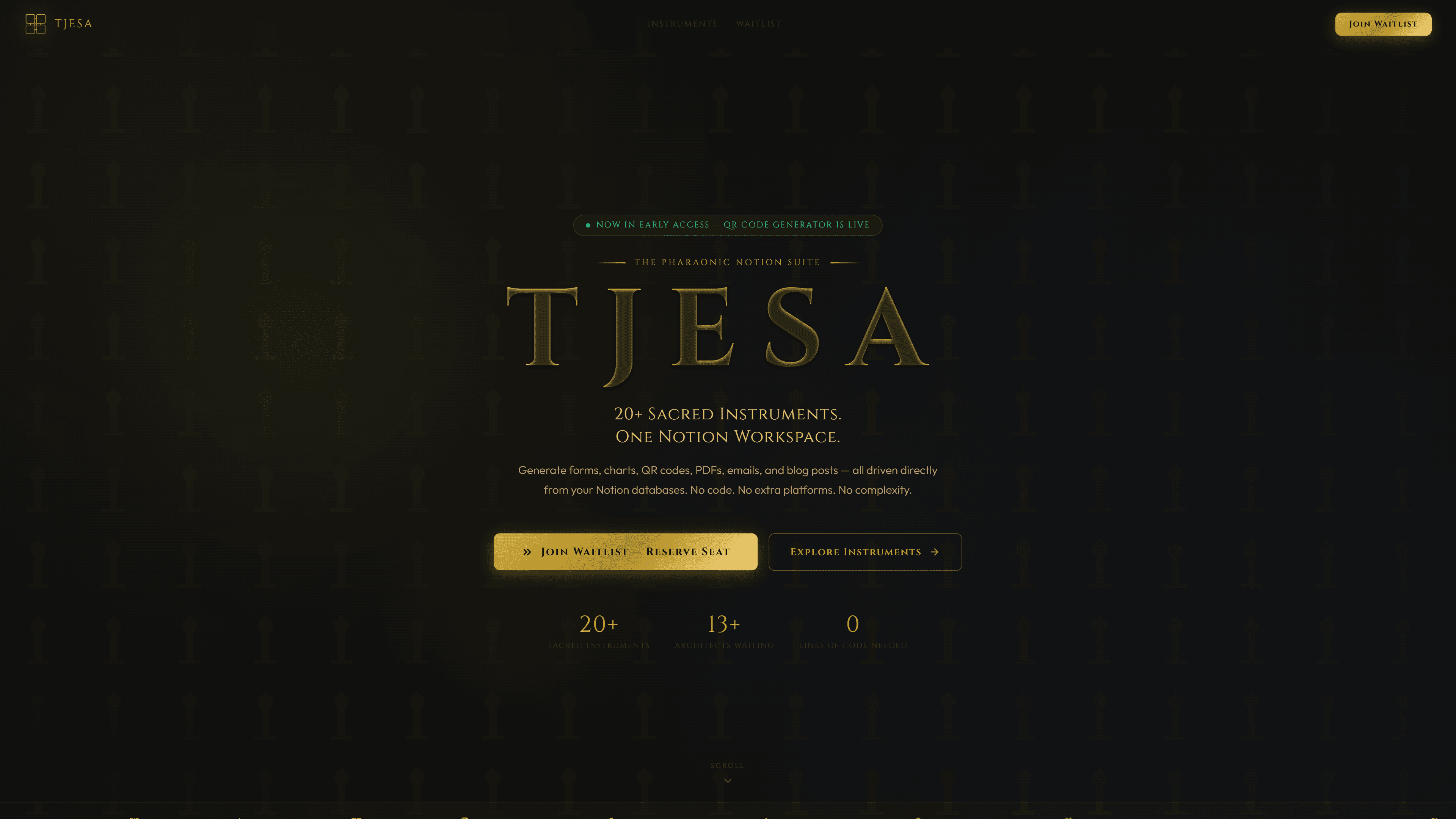 Desktop preview of the Tjesa SaaS project