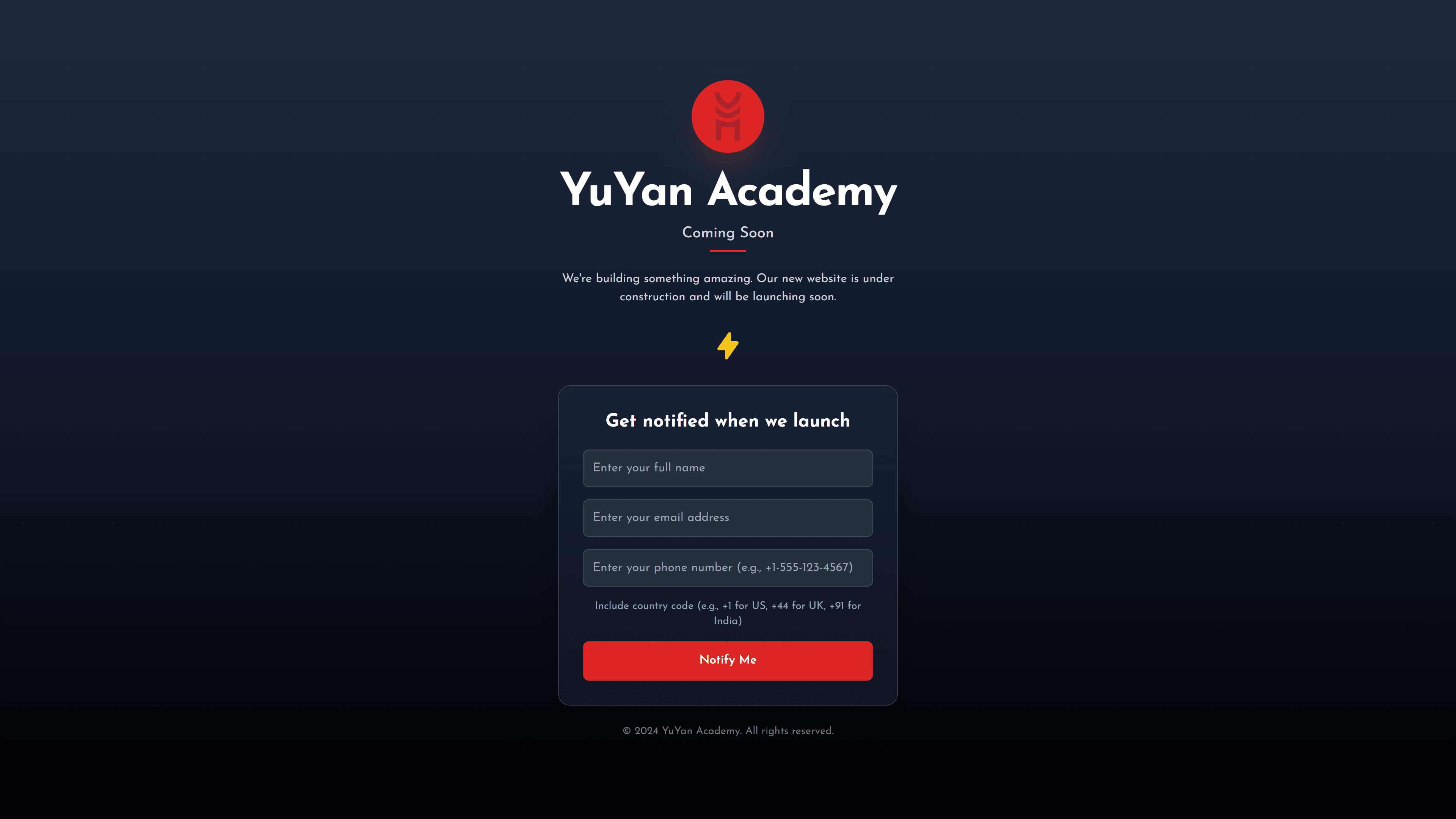 Desktop preview of the Yuyan Academy project